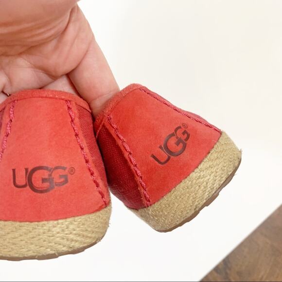 Ugg Syleste Red Espadrille Canvas Slip-On Flats - Picture 4 of 9